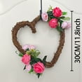 thumbnail image 3 of Pklyzj Holiday Savings Valentine's Day Love Flower Wreath Door Hanging Decoration Weaving Simulation Flower on Clearance, 3 of 6