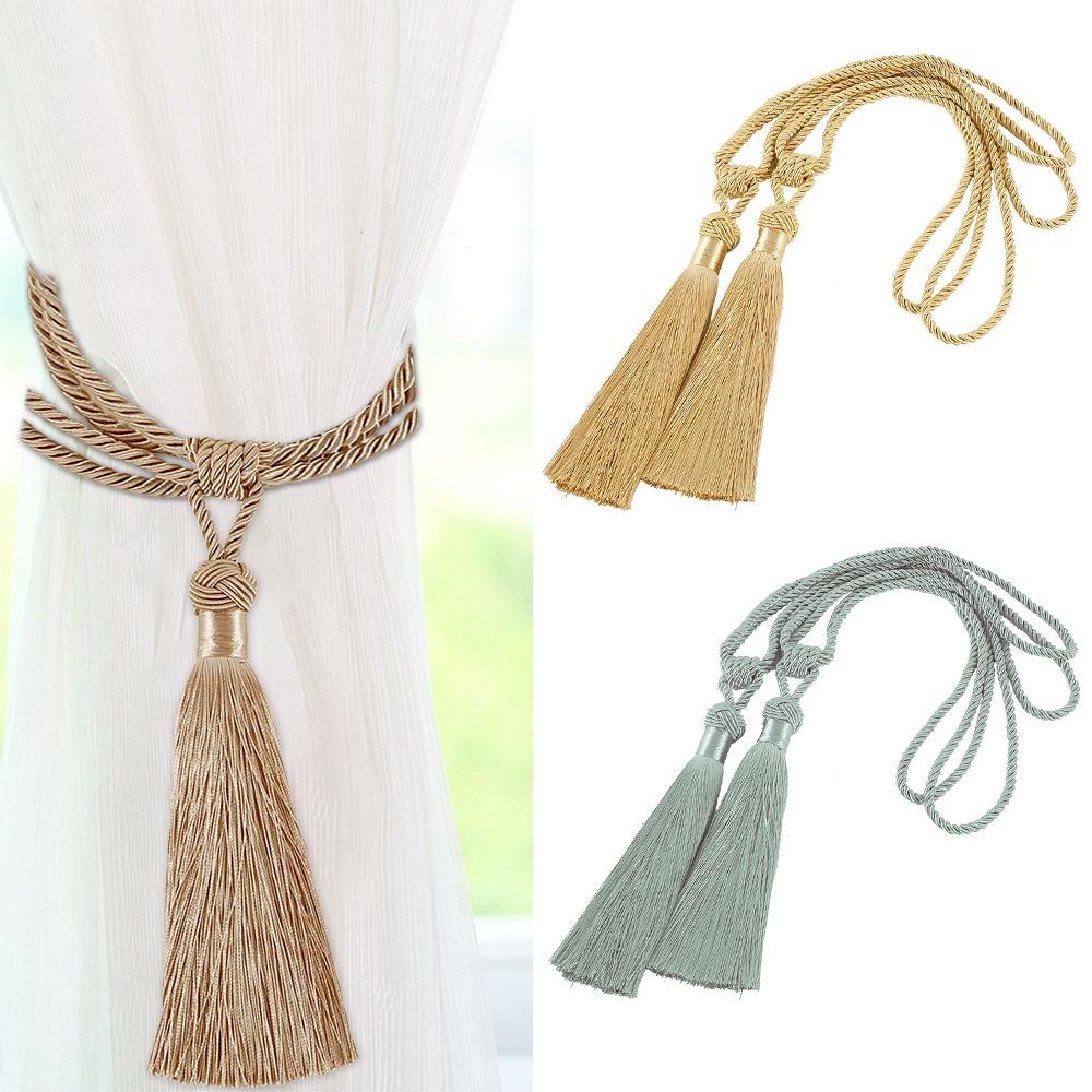 1Pair Handmade High Quality Window Tassel Cloth Curtains Tieback