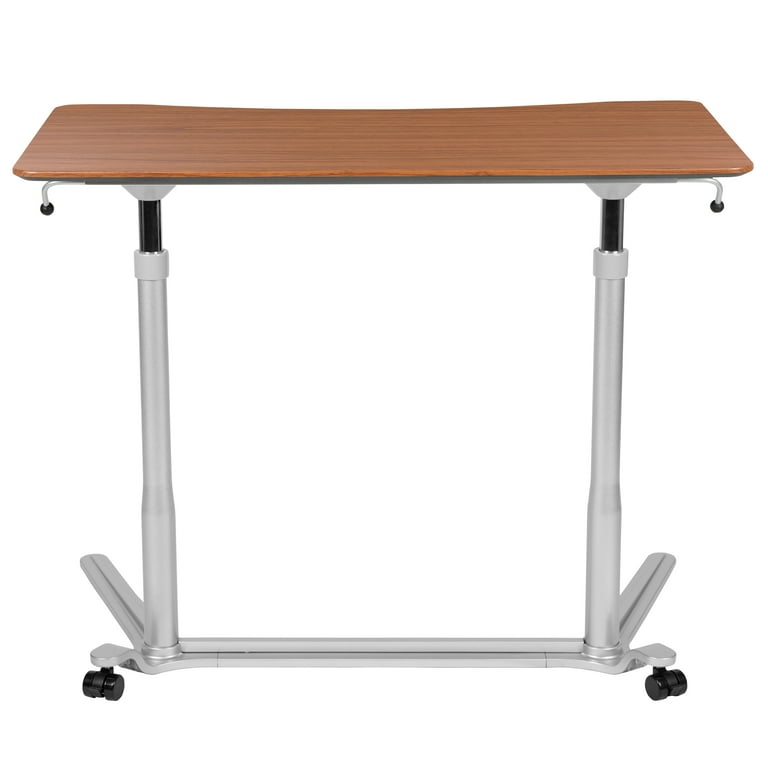 Flash Furniture Sit-Down, Stand-Up Cherry Computer Ergonomic Desk