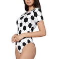 thumbnail image 2 of Balery Soccer Ball Women's Short Sleevee Crew Neck Bodysuit Tops Short Sleeve Tops Basic-X-Large, 2 of 9