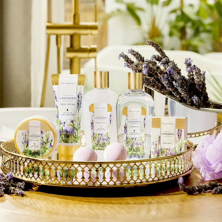 Lovery Honey Lavender Home Bath Gift Set -15pc Relaxation Gifts | One Size | Bath + Body Gift Sets | Beauty
