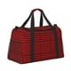 thumbnail image 2 of Fotbe Red Black Houndstooth Bolsa de Viaje con Estampado, Bolsa de Fin de Semana para Mujer con Compartimento para Zapatos, Bolsa de Gimnasio con Bolsillo Húmedo, 2 of 7