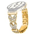 thumbnail image 1 of For Garmin Forerunner 265 Music Metal Band Butterfly Rhinestones Decor Watch Strap - Black, 1 of 4
