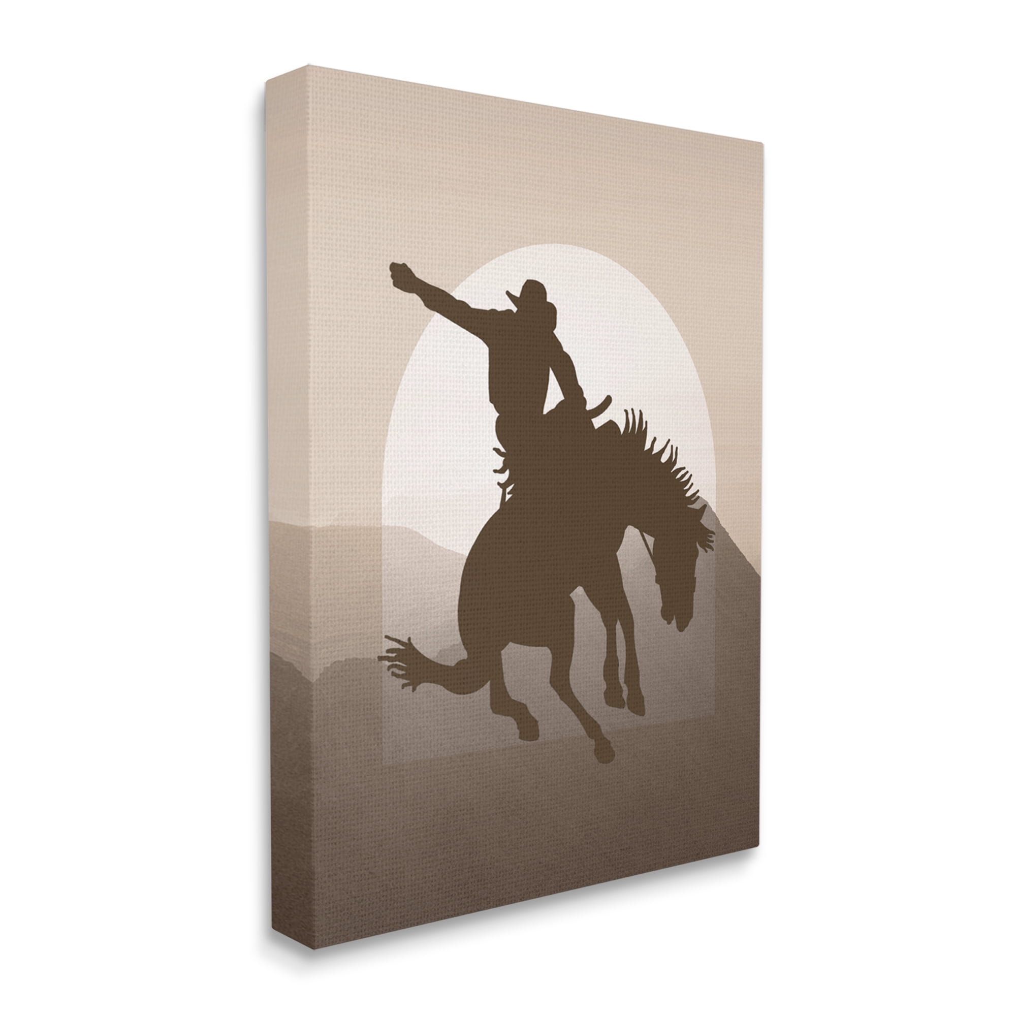 Stupell Industries Modern Cowboy Silhouette Animals & Insects Painting Gallery Wrapped Canvas Art Print Wall Art, 36 x 48