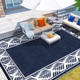thumbnail image 3 of HUGEAR 8'x10' Outdoor Plastic Rugs Clearance Waterproof Patio Rugs Straw Rugs Camping Rugs, Porch,Deck Rugs, RV Rugs for outside, 3 of 5