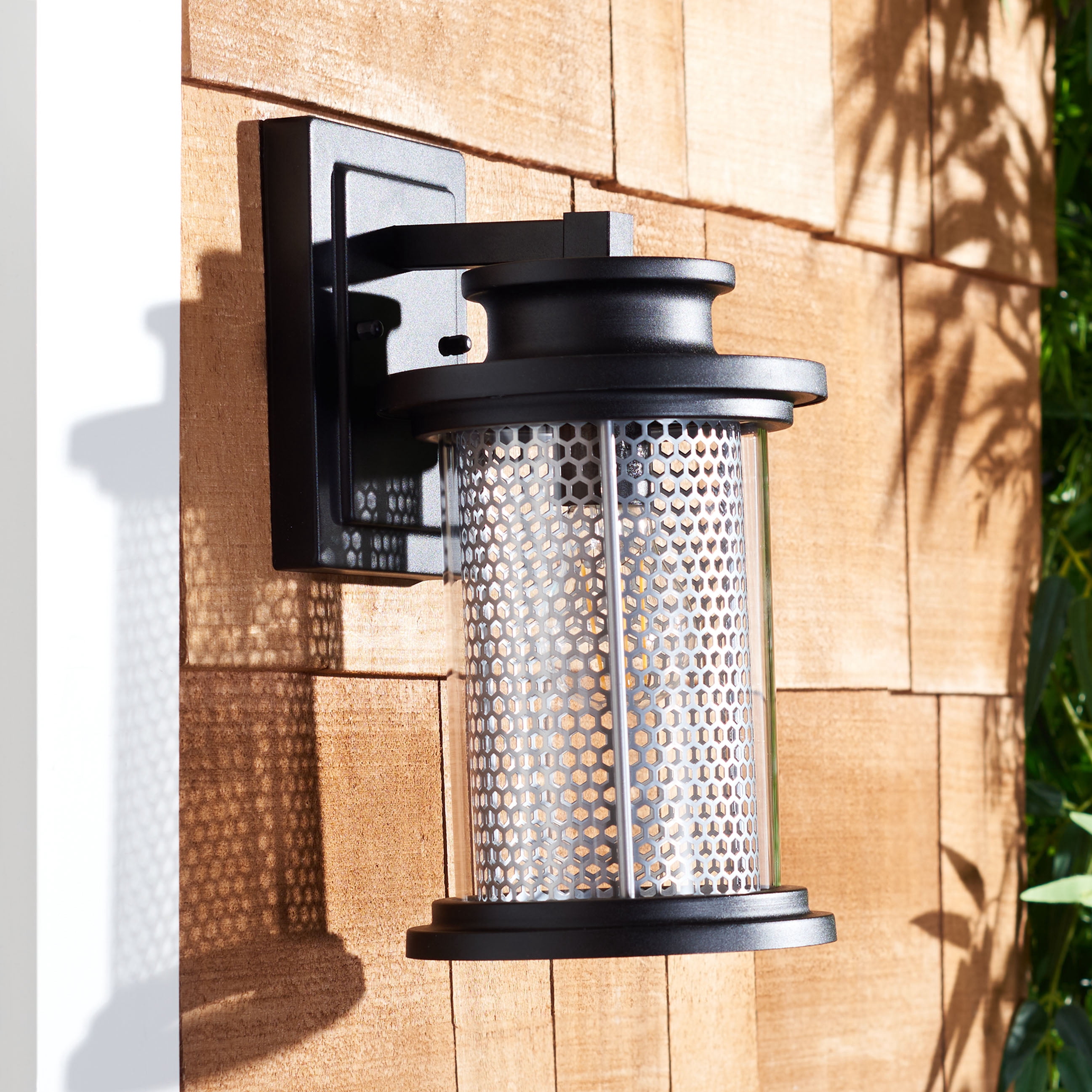 SAFAVIEH Queren 2-Light A19 Black Steel Wall Sconce with Clear Shade, Set of 2