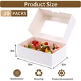 thumbnail image 4 of 20pcs Cookie Boxes with Window & Stickers, 9x6x3 Inch White Bakery Boxes Dessert Container for Pastries, Chocolate Covered Strawberries, Easter Candy, Muffins, Donuts, 4 of 6