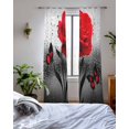 thumbnail image 3 of Valentine's Day Sheer Curtains 84 Inch Length 2 Panels Set for Living Room/Bedroom, Red Rose Floral Watercolor Butterfly Flowers Kitchen Curtains Grommet Curtains Window Treatments 42"x84"x2, 3 of 7