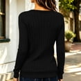 thumbnail image 6 of SHTXOZHI Women's Long Sleeve Tops Trendy Pullover Knitted V-Neck Shirts Casual Solid Color Fall Winter Base Layer Sweaters, 6 of 7