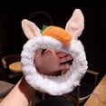 thumbnail image 2 of MesaSe Women Autumn Winter Cute Cartoon Rabbit Carrot Cosmetic Hairband Hair Accessory, 2 of 6