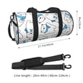 thumbnail image 4 of Xecao Scarf Bear print Round Travel Duffel Bag is a foldable gym bag with an inner pocket, perfect for travel sports, 4 of 8