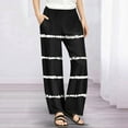 thumbnail image 2 of LIaqionyy Girls Striped Pants Workout Yoga Pant Casual Kids Elastic Waist Lightweight Wide Leg Trousers with Pockets, 2 of 7