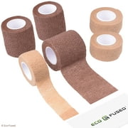 Self Adhering Bandage - Sport Injury Wrap Tape - Pack of 6 - Supports Muscles and Joints - Easy to Apply and Tear - Does not Stick to your Skin - Elastic, Water Repellent, Breathable