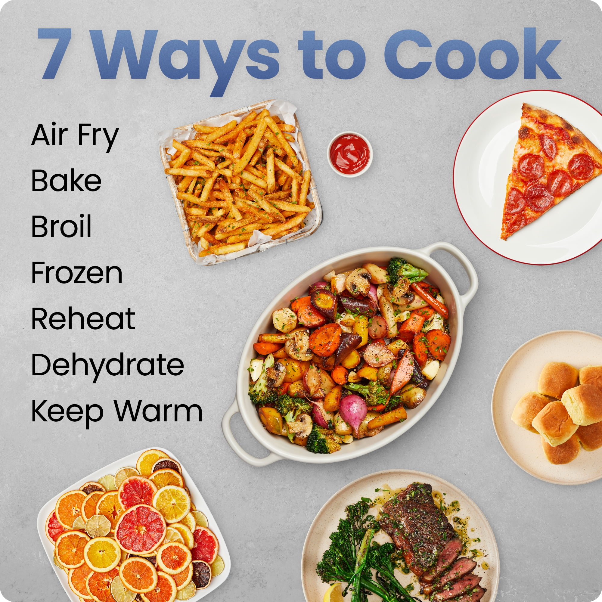 Chefman TurboFry 7-in-1 Air Fryer, Powerful DC Motor Heats to 450°F, 9-Quart Nonstick Basket - Black