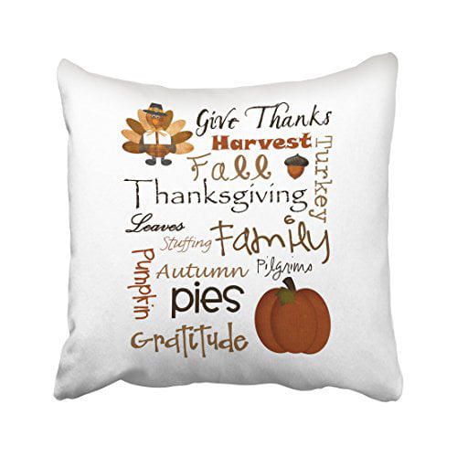 18x18 Multicolor Funny Thanksgiving Turkey Gifts Thanksgiving Day Autumn Holiday Pumpkin Turkey Throw Pillow