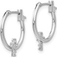 thumbnail image 3 of 14K White Gold Madi K Cz Cross Hoop Earrings (17 X 14) Made In China se2350, 3 of 6