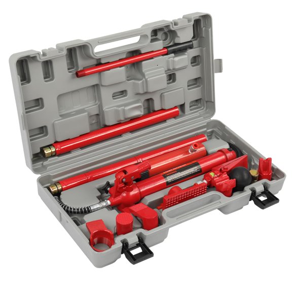Kit Hydraulique Porta Power 10 Tonnes, Cric de Sol Porta Power pour Réparation de Cadre de Carrosserie Automobile, Outil de Charge, Déchiqueteuse de Lit de Camion, Équipement de Construction Agricole et Hydraulique avec Boîtier