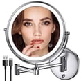 thumbnail image 1 of Espejo de Maquillaje Iluminado Rocollos Montado en Pared Recargable 10x, 1 of 3