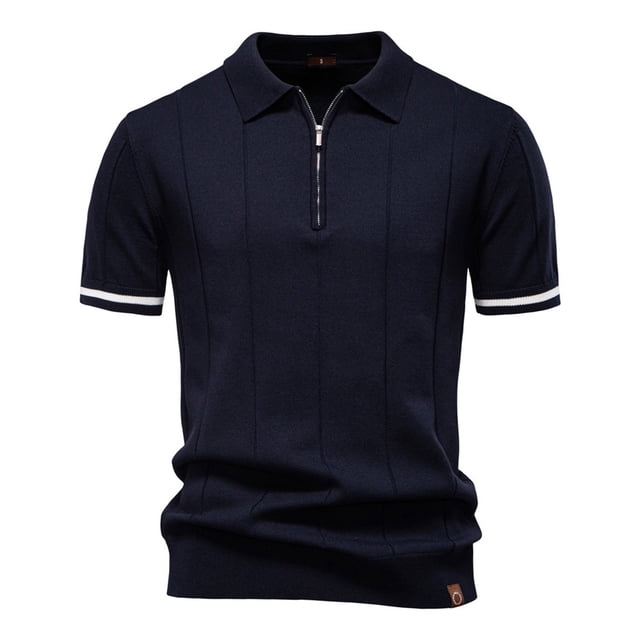 pstuiky Camisas de vestir de manga corta para hombre, Suéter informal de manga corta con cuello vuelto, cómodo y liso para hombre camisas casuales para hombre m