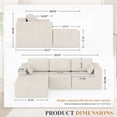 thumbnail image 2 of JONPONY L-Shape Sofa Couch,Cloud Sofa Couch No Assembly Boneless Deep Seat Sofa for Living Room, Beige, 2 of 14