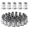 thumbnail image 1 of 100 Pieces M6 Flat Head Threaded Rivet Nut, Stainless Steel Thread Rivet Nuts, Assortment Threaded Inserts for Mental Plastic (15mm), 1 of 5