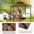 thumbnail image 6 of Auranook 8' x 5' Grill Gazebo, Outdoor Double-Tiered Grill Canopy w/ 2 Shelves, 7 Hooks, Metal Frame, Soft Top, Barbecue Picnic Patio Canopy Tent, 6 of 9
