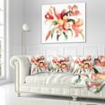 thumbnail image 3 of Designart Lily Flowers Watercolor Illustration - Floral Throw Pillow - 16x16, 3 of 5