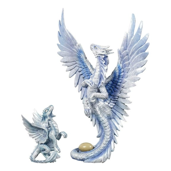 Ebros Mother And Baby Cloud Wind Dragon Wyrmling Statue Figurine SET OF 2