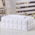 thumbnail image 2 of Pu Leather Tissue Box, Tissue Dispenser, 25 * 14 * 9.5cm (White), 2 of 5