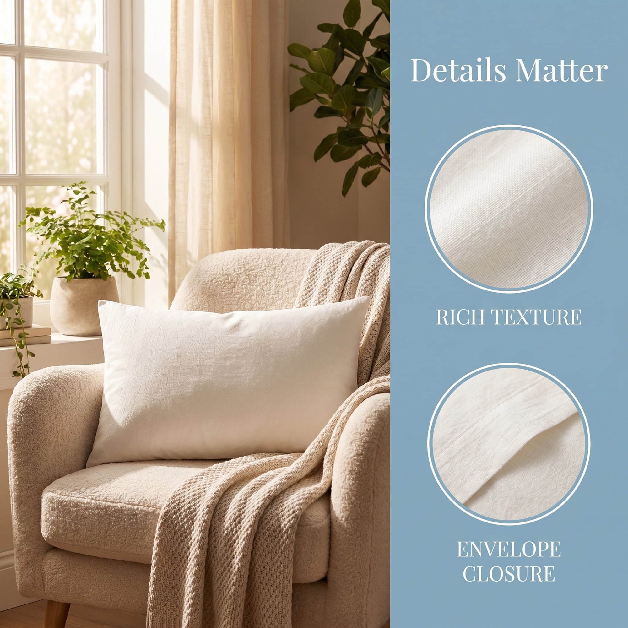 Unique Bargains 2 Pack Cotton Smooth Cooling Pillow Cases Envelope Closure White