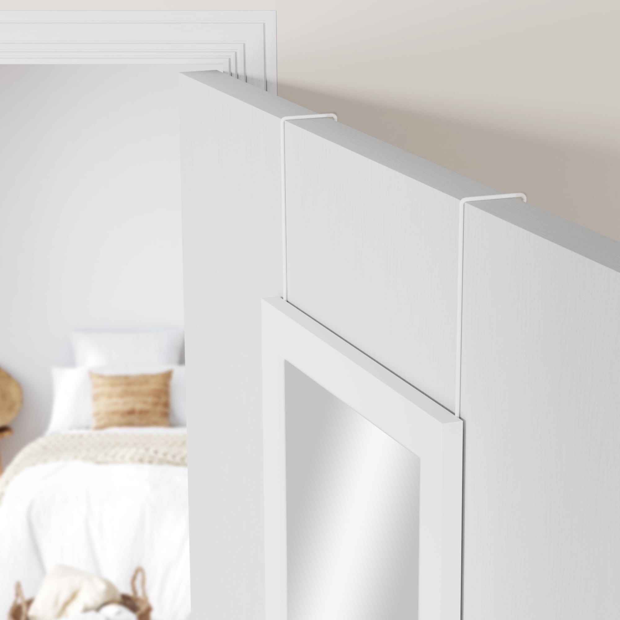 Mainstays Over-the-Door Rectangular Mirror, White, 14" x 50"