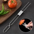 thumbnail image 3 of Paquete de 6 brochetas para kebab, brochetas de acero inoxidable para parrilla, brochetas planas para carne con deslizadores, brochetas de metal reutilizables para parrilla para carne, verduras,, 3 of 4