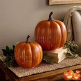 thumbnail image 2 of Starry Night Glass Pumpkins, Twinkle LED Light Pumpkins, Halloween Pumpkin Night Light, Set of 2 with Built-In Timer, One-Button Control, Perfect for Bedroom, Hallway & Home, 2 of 9