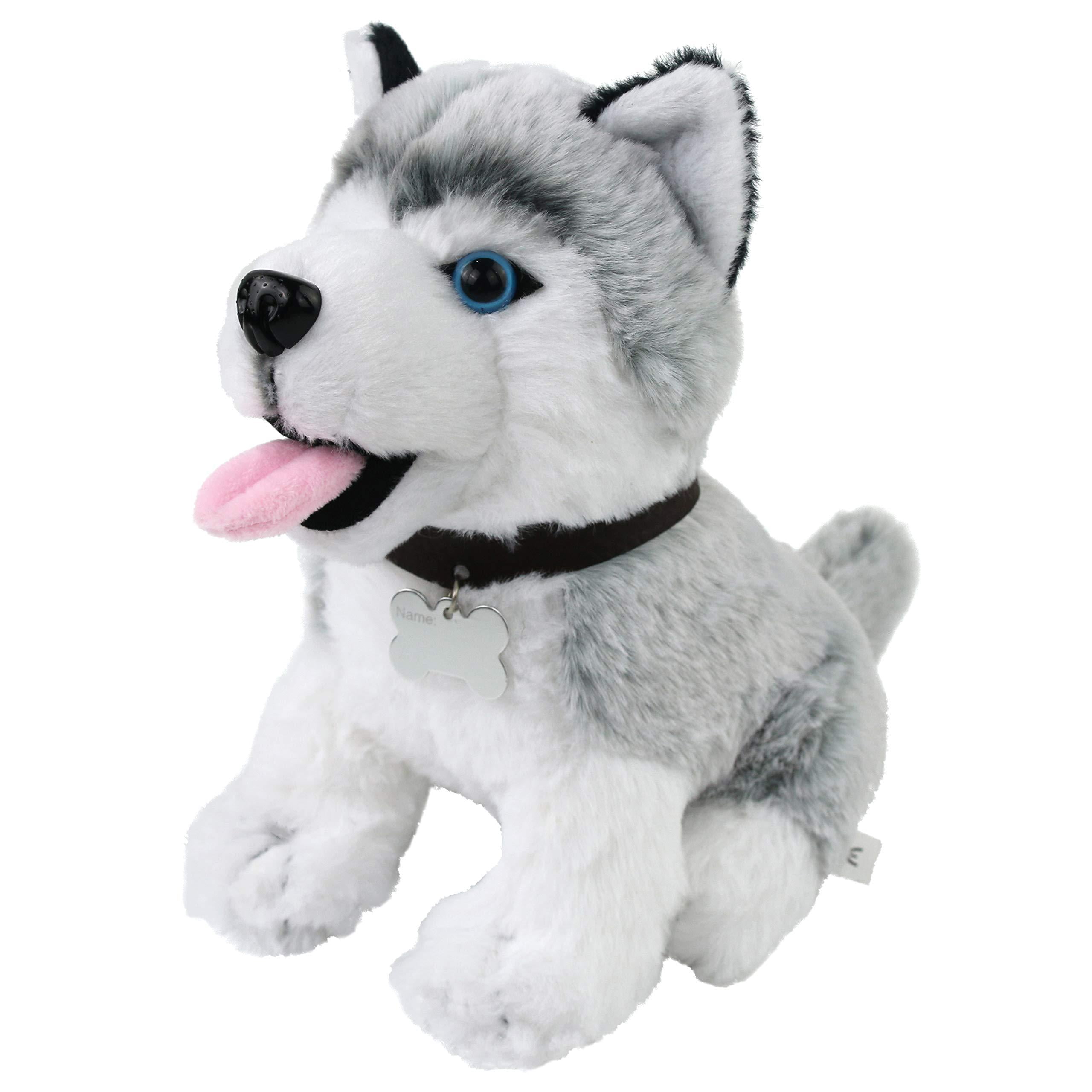 Athoinsu 8'' Light up Stuffed Husky Puppy Dog Soft Plush Toy ...