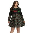 thumbnail image 6 of HDE Womens Plus Size Party Dress Ugly Christmas Sweater Long Sleeve Skater Dress Elfed Up 2X, 6 of 6