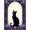 Black Purple Ivory, Pattern 18, variant on ODIKA 8'x10' Washable Area Rug Non-Slip Chair-Friendly Mat Goth Mystical Minimalist Phase Border Gothic Arch Motifs Tossed for Dining Room, Large Office, Lounge