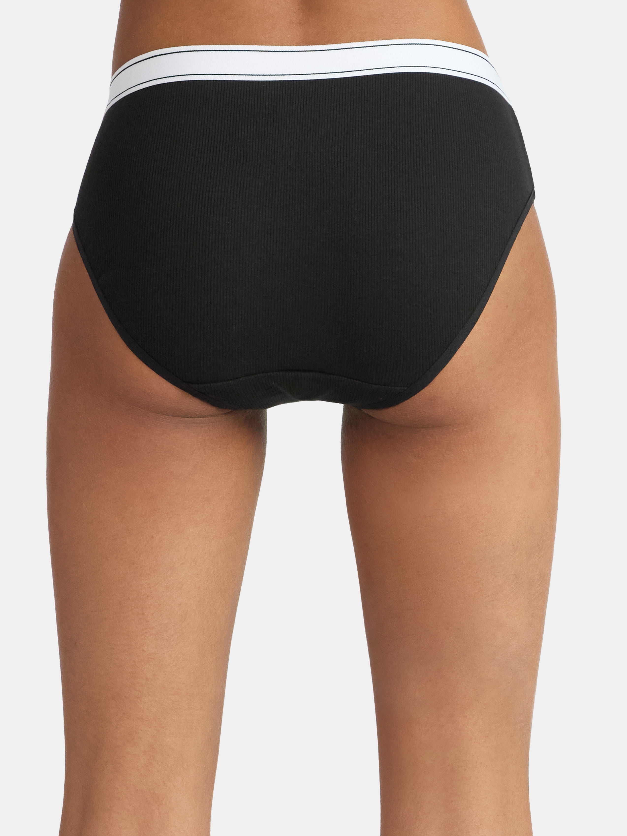 No Boundaries Stretch Ribbed Hipster Panties, 5-Pack, Women's