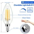 Mastery Mart Chandelier Led Light Bulbs 40 Watt Equivalent, 2700K Soft