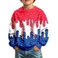 thumbnail image 2 of Kiijoy Boys Baseball Sweatshirt Kids Casual Active Crewneck Pullover Top, Red, Sizes 5-14, 2 of 5