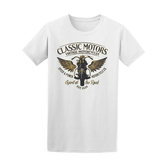 Classic Vintage Motorcycle  T-Shirt Men -Image by Shutterstock, Male Medium