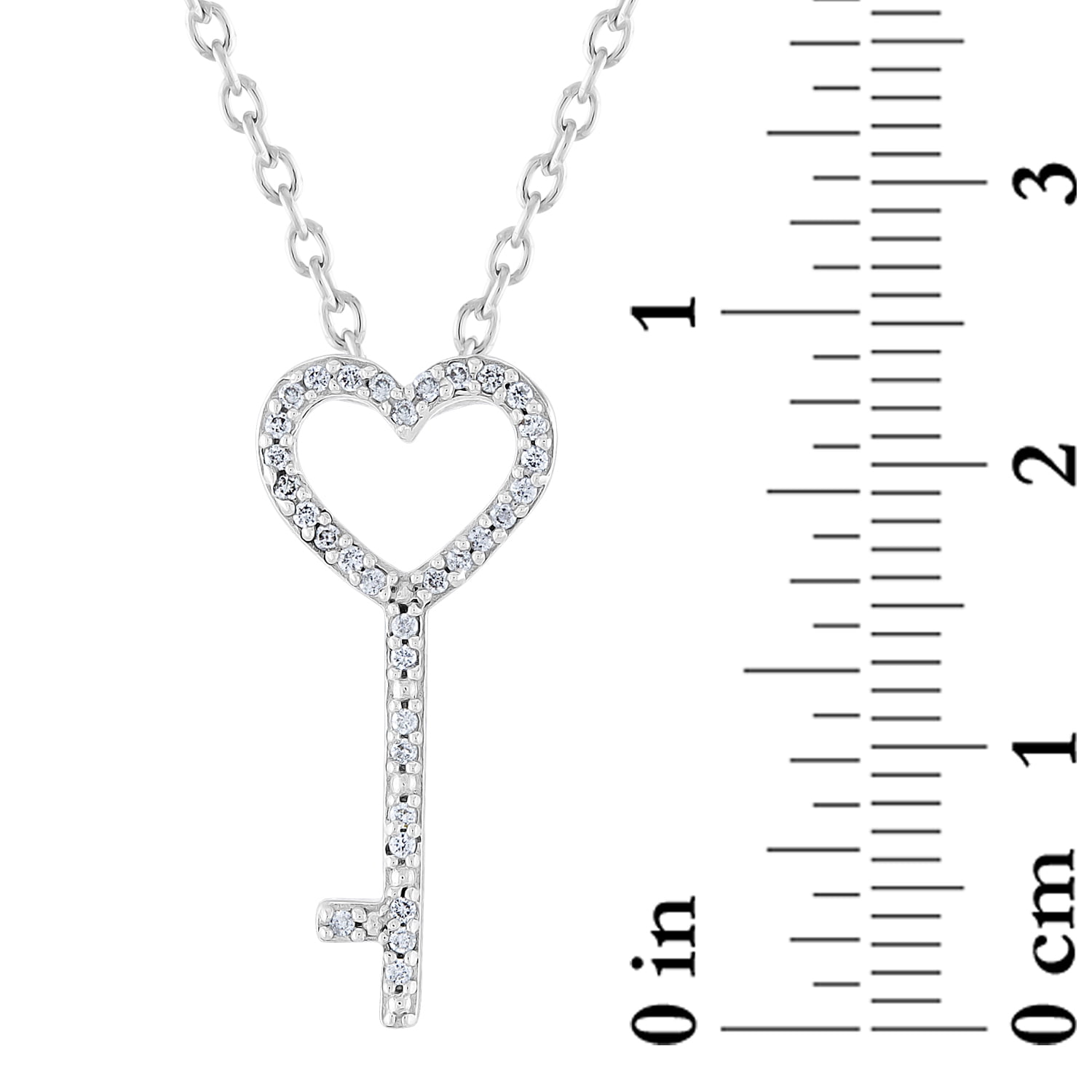 Gemspirations 1/10 cttw Diamond Key Pendant Sterling Silver