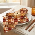 thumbnail image 3 of Sm:)e Grid Maple Leaves Pumpkin Fall Cloth Napkins Set of 6 Reusable Dinner Napkins, Washable Table Napkin for Wedding/Holiday Party/Baby Shower 18"x18", 3 of 6