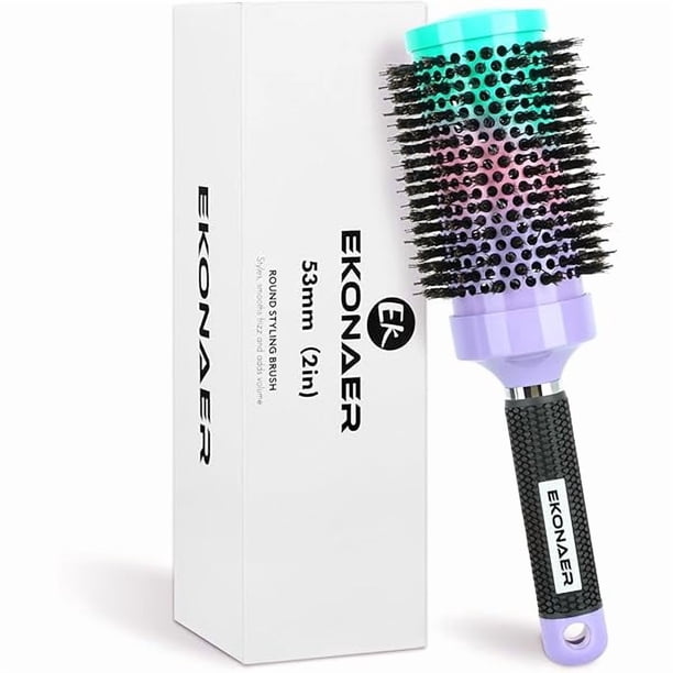 wonima11 Round Hair Brush - 2.1 Inch Thermal Ceramic Brush for Blow Drying & Volume, Soft Bristles with Enhanced Texture, for Curling and Shine