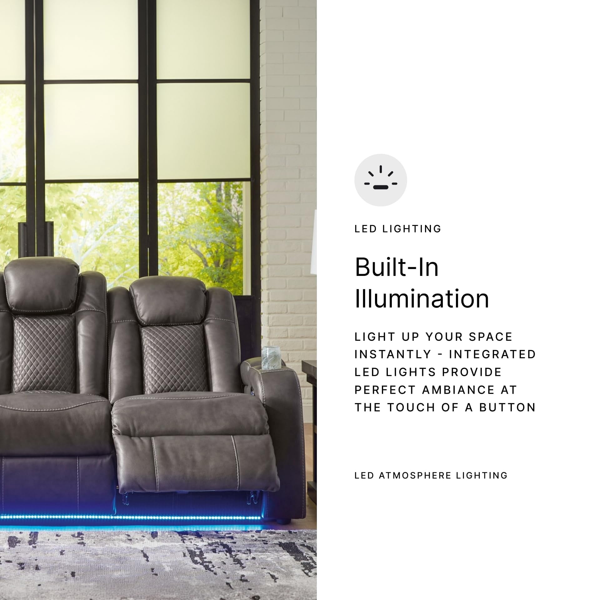 Signature Design by Ashley Fyne-Dyme Brown Power Reclining Sofa