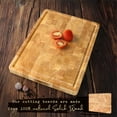 thumbnail image 5 of Cutting Board (17x13x1,5in) Wood Cutting Board, End Grain Cutting Board, Wooden Butcher Block, Chopping Board - Reversible Multipurpose For Kitchen with Juice Groove, Cracker Holder & Inner Handles., 5 of 8