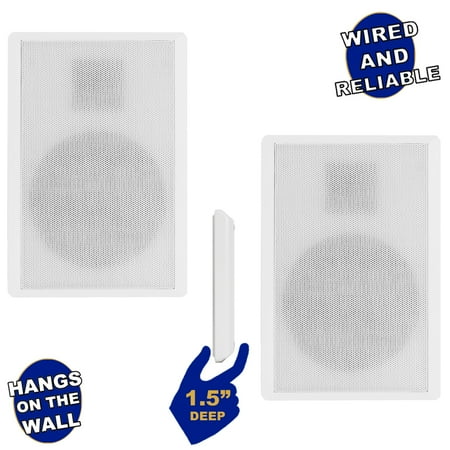 Acoustic Audio SLM1W Mountable On Wall Slim Speakers Home Theater Wired Pair Pack - image 8