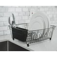 Real Home Innovations Deluxe Small Dish Drainer, Black Chrome