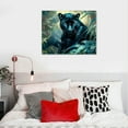 thumbnail image 5 of Autua Black Panther Jungle Green Plants Canvas Wall Art Decor 16x12in, 5 of 6