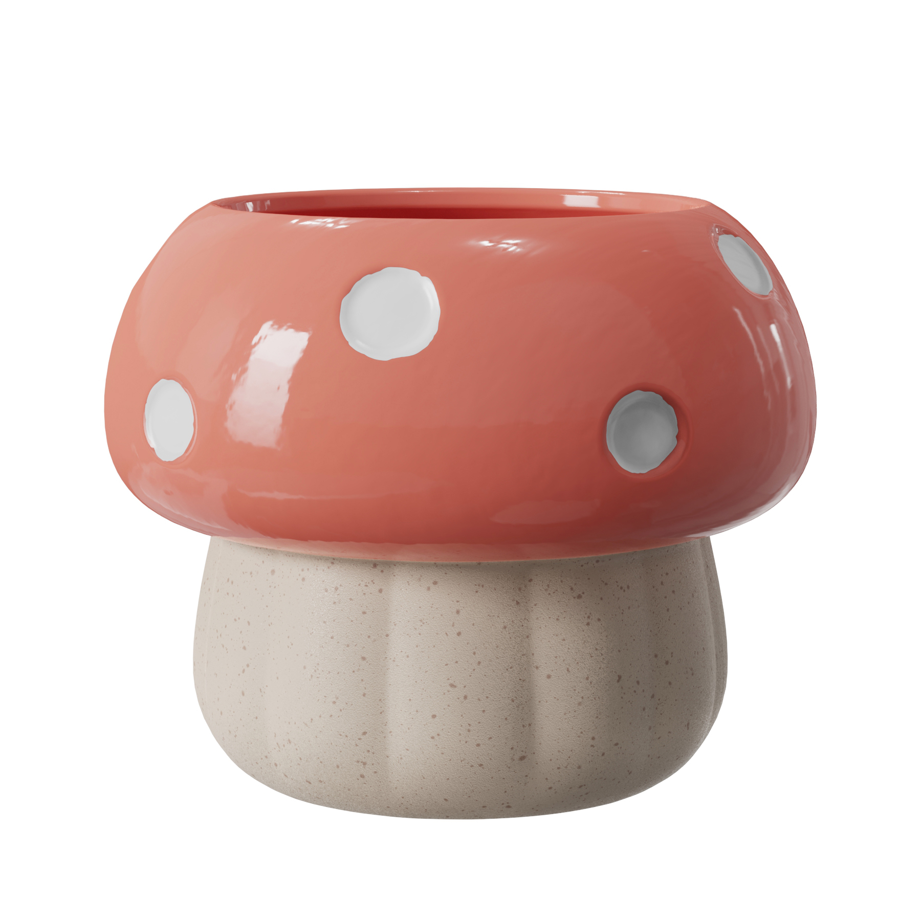 Mainstays Ceramic Coral Peony Mushroom Planter, 6.1 in