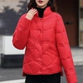 thumbnail image 4 of Hueook Womens Fleece Jacket Womens Coats and Jackets Women's Casual Colored Long-sleeved Capless Jacket Red 2X, 4 of 6